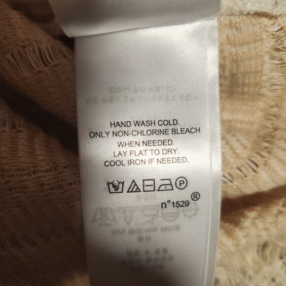 Lauren Ralph Lauren Fringe Trim Top Sweater Cream Boho Festival Size Small NWT - Picture 15 of 16